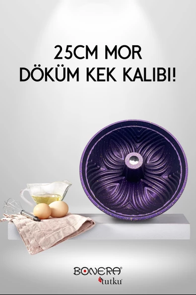 Bonera Desenli 25cm Döküm Mor Kek Kalıbı