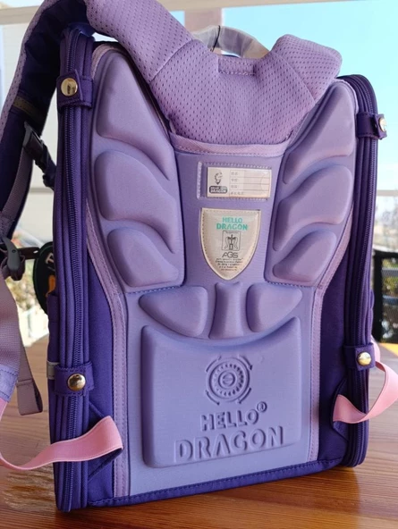 Hello Dragon Okul Çantası Omurga Koruyucu Mor - Resim 6