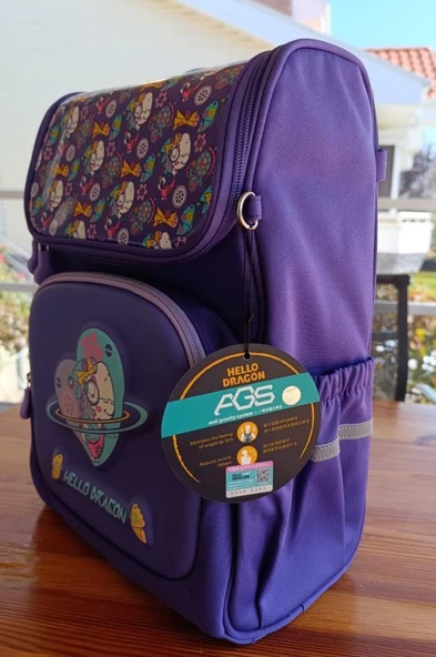 Hello Dragon Okul Çantası Omurga Koruyucu Mor - Resim 5