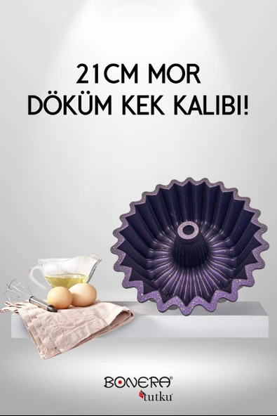 Bonera Dilim Desenli 21cm Mor Döküm Kek Kalıbı