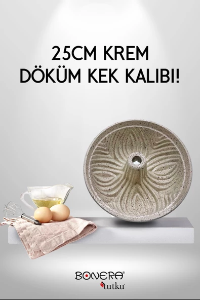 Bonera Desenli 25cm Döküm Krem Kek Kalıbı