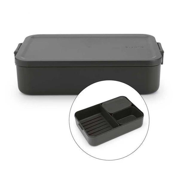 BRABANTİA MAKE&TAKE DARK GREY BÖLMELİ LUNCH BOX