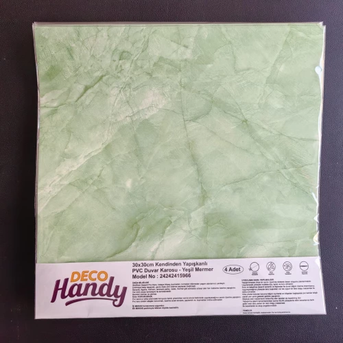 Decohandy 30x30 Cm Pvc Duvar Karosu 4'Lü Paket - Yeşil Mermer ürün görseli