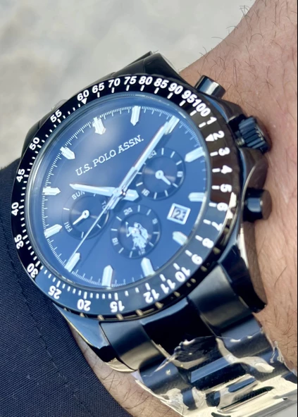 U.S. Polo Assn. USPA1052-07 Siyah Çelik Erkek Kol Saati - Resim 2
