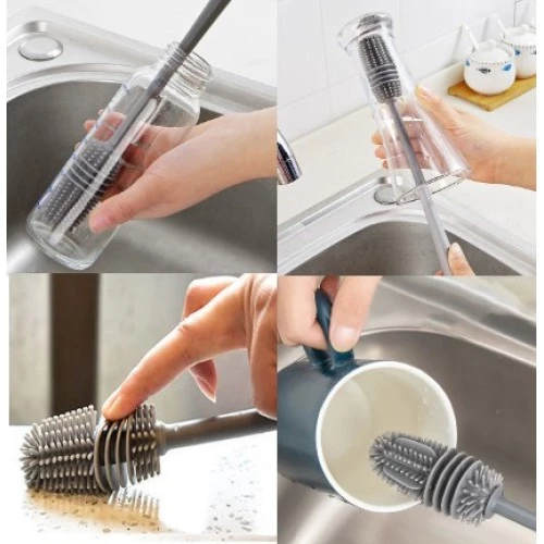 Silikon Uzun Saplı Kavanoz Yıkama Fırçası - Resim 5