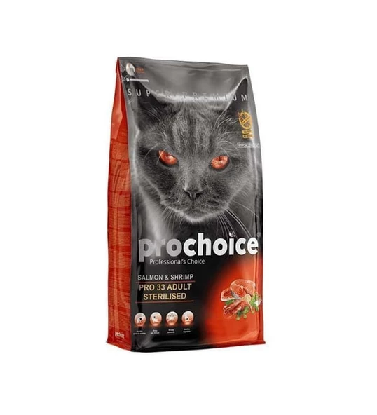 Prochoice Pro 33 Sterilised Somon ve Karidesli 2 kg Yetişkin Kedi Maması