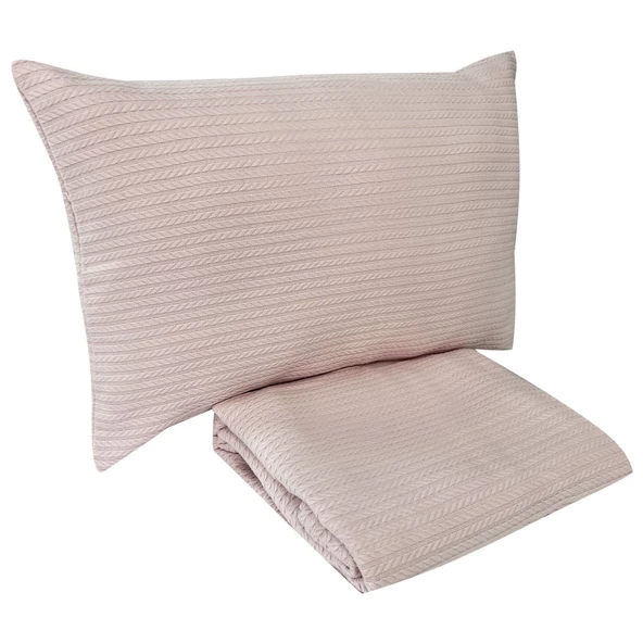 Pike Takımı Tek Kişilik Örgü Desen-Açık Pembe - 4
