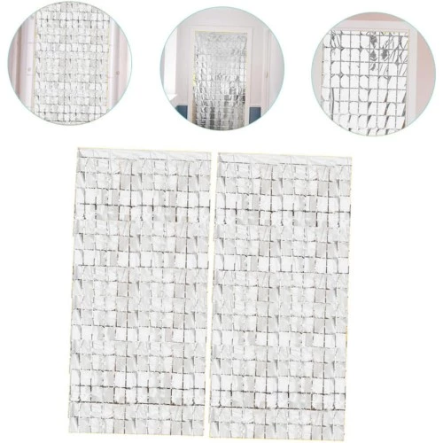 Metalize Gümüş Kapı Perdesi - 3