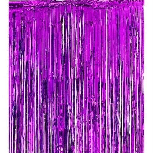 Işıltılı Duvar ve Kapı Perdesi Mor Renk - Resim 2