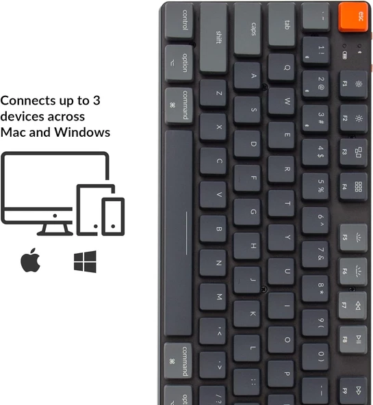 Keychron K5-Se Kablosuz Mekanik Oyuncu Klavyesi-Hot-Swappable-Rgb-Bluetooth 5.1-Multitasking-Mechanical Gateron Red Switch-Low Profile - 4