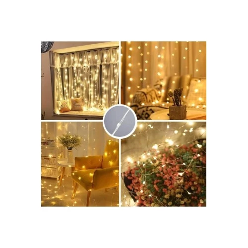 8 Fonksiyonlu Peri Perde Led Uzaktan Kumandalı Günışığı Perde Peri Led (3 mt x 3 mt) - 5