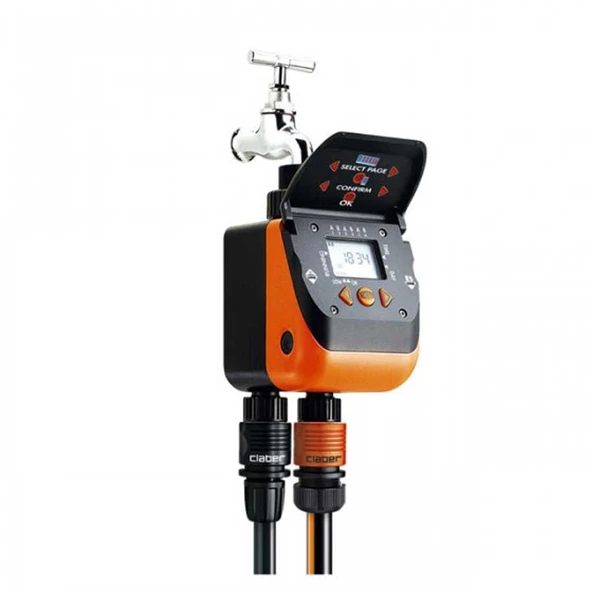 Claber 8410 Aquadue Duplo LED Ekran Musluk Tipi Sulama Zamanlayıcı