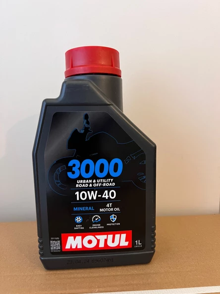 Motul 3000 10W40 4T 1 Litre Motosiklet Yağı (Üretim Yılı:2024)