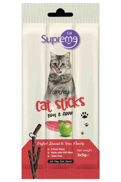 Supreme Cat Sığır Etli Ve Elmalı Ödül Çubuk 3x5gr