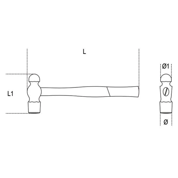 Beta 1377BA Kıvılcım Çıkarmayan Bombe Başlı Çekiç 340 gr. - 2