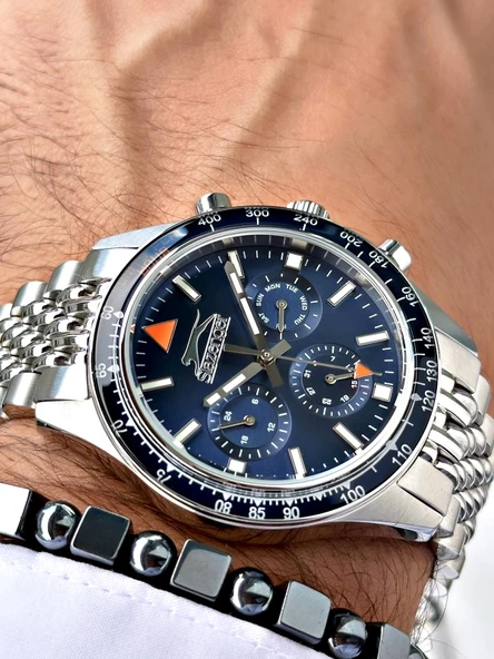 Slazenger SL.09.2417.2.03 Çelik Kordon Erkek Kol Saati - Resim 3