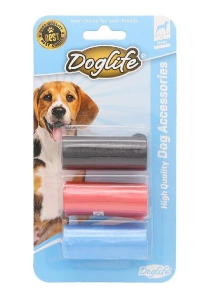 Doglife Renkli Dışkı Toplama Poşeti 3'lü