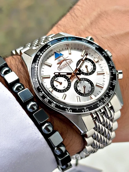 Slazenger SL.09.2417.2.05 Çelik Kordon Erkek Kol Saati - Resim 3