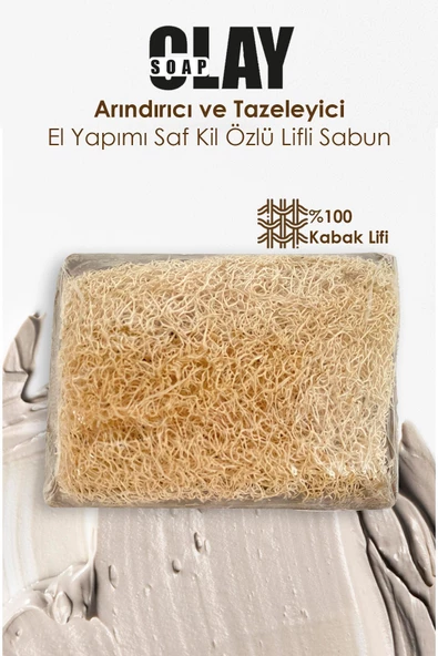 Arındırıcı ve Tazeleyici El Yapımı Saf Killi Ve Kabak Lifli Sabun 110gr - 2