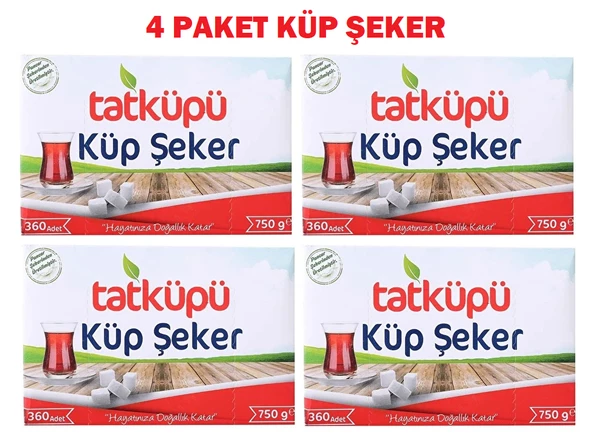 TATKÜPÜ Küp Şeker 750 G 4 Paket
