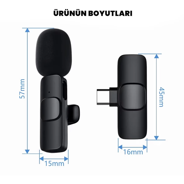 Upway Gürültü Azaltıcı Tak Çalıştır Kablosuz 20 Metre Mesafeli Mandallı Şarjlı Yaka Mikrofon Seti - 6
