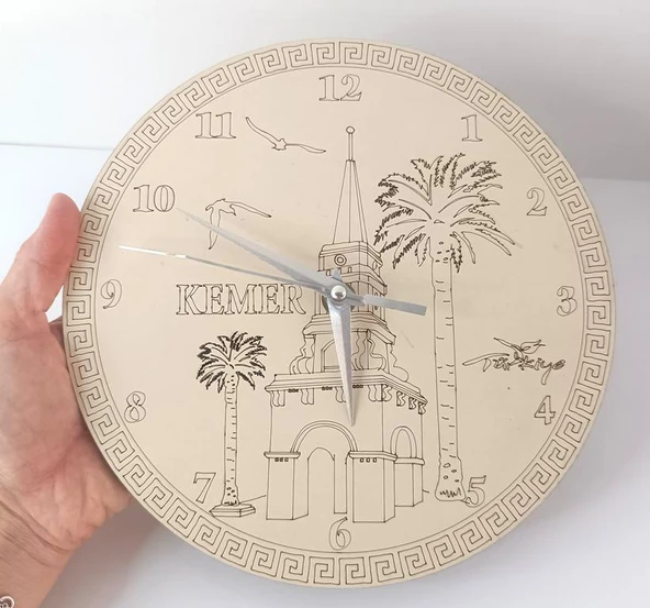 Saat Tabak Ayyıldız Duvar Süsü Masa Saati Analoğ Biblo Dekor Seramik - 2