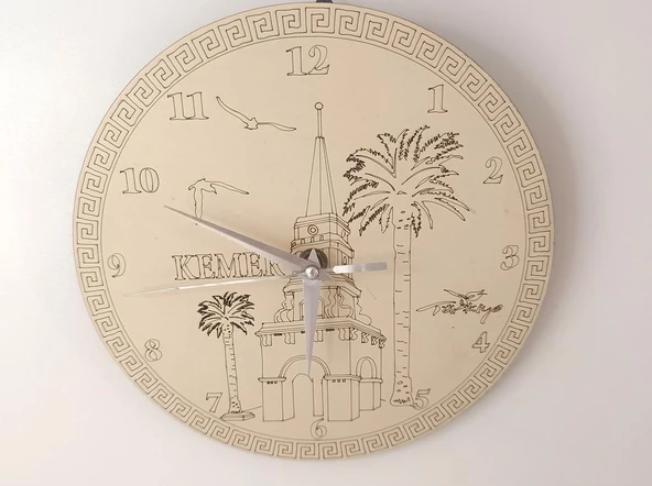 Saat Tabak Ayyıldız Duvar Süsü Masa Saati Analoğ Biblo Dekor Seramik - 3