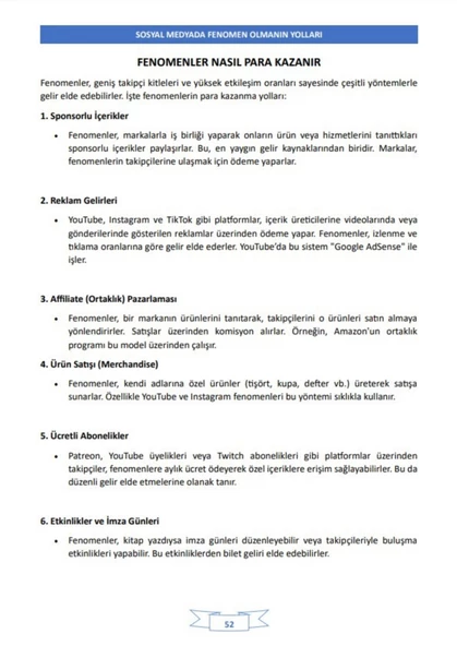 100 Adımda FENOMEN Olmanın Yolları Kitabı - 6