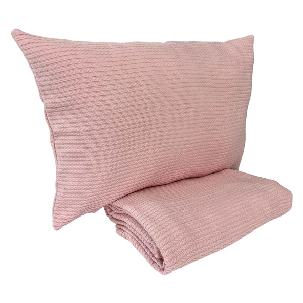 Pike Takımı Tek Kişilik Örgü Desen-Koyu Pembe - 4