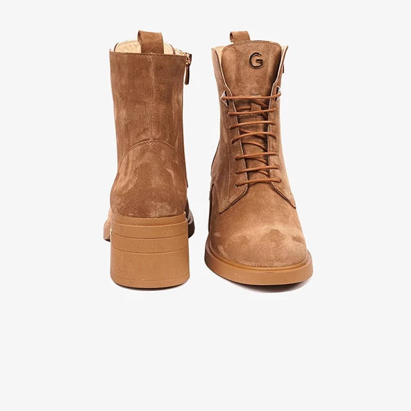 Greyder 59127 Kadın Hakiki Deri Bağcıklı Kenarı Fermuarlı Kalın Topuk Chıc Bot - 7