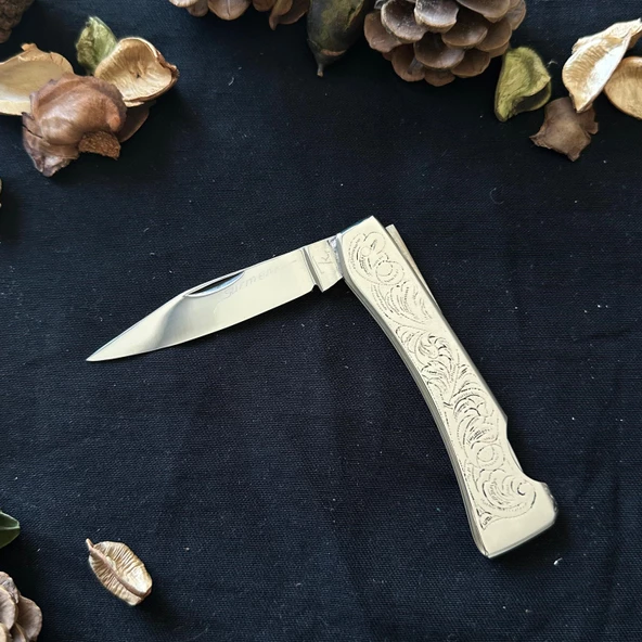 Sürmene El Yapımı Gravür İşlemeli Çelik çakı SRM200 - Resim 2