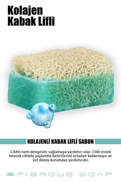 Yaşlanma Belirtilerine Karşı Etkili Doğal Kabak Lifli Kolajen Sabunu 120 Gr - 2