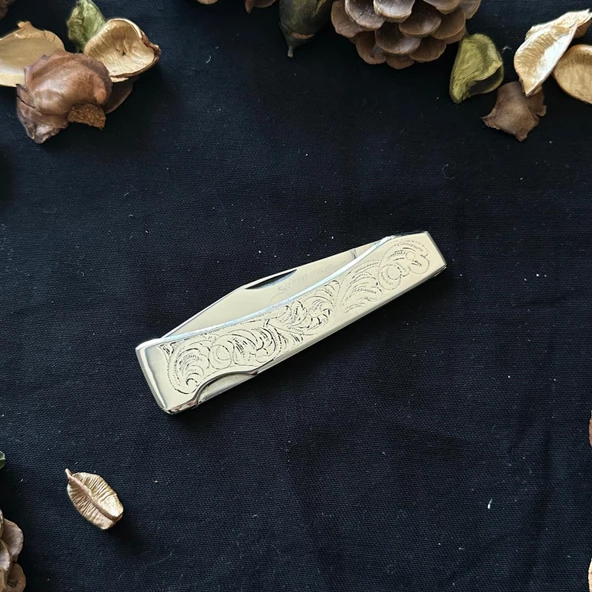 Sürmene El Yapımı Gravür İşlemeli Çelik çakı SRM200 - Resim 3