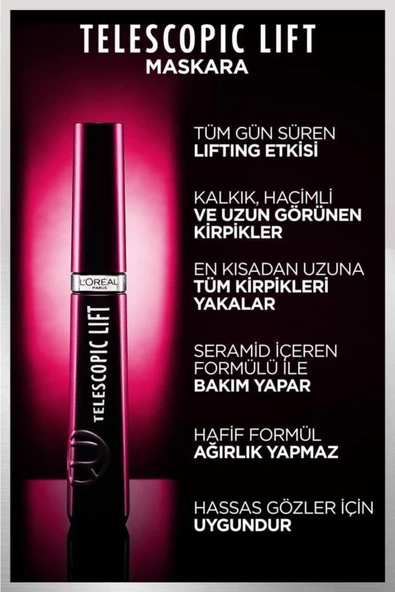 L'Oreal Paris Telescopic Lift Maskara 9.9 ml - 7