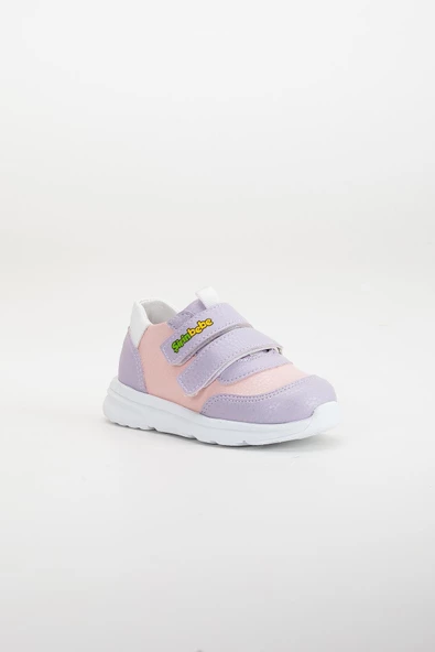 Şirinbebe Şiringenç Ortopedik Lila Cırtlı Beyaz Taban Kız Bebek Çocuk Spor Ayakkabı - Resim 3