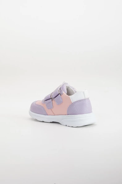 Şirinbebe Şiringenç Ortopedik Pudra Cırtlı Beyaz Taban Kız Bebek Çocuk Spor Ayakkabı - Resim 4