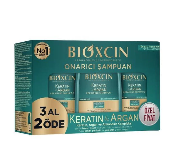 Bioxcin Keratin ve Argan Onarıcı Şampuan 300 ml - 3 Al 2 Öde