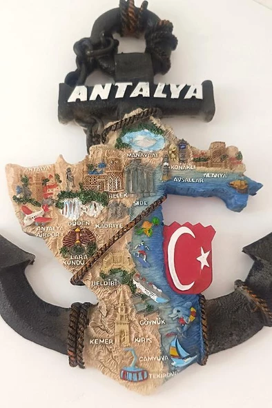 Biblo Çapa Ayaklı Biblo Obje Antalya Turizm Bayrak Gezi Tatil Masa Duvar Süsü - Resim 2