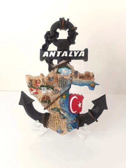 Biblo Çapa Ayaklı Biblo Obje Antalya Turizm Bayrak Gezi Tatil Masa Duvar Süsü ürün görseli