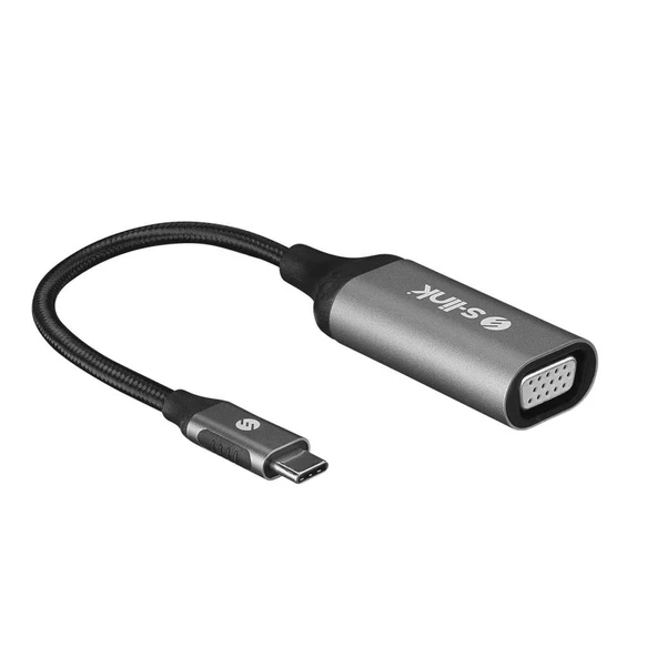 S-link SW-U5145 Gri Metal Type-C to VGA Adaptör (PC için)