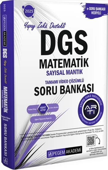 2025 DGS Matematik Sayısal Mantık Tamamı Video Çözümlü Soru Bankası Pegem Yayınları