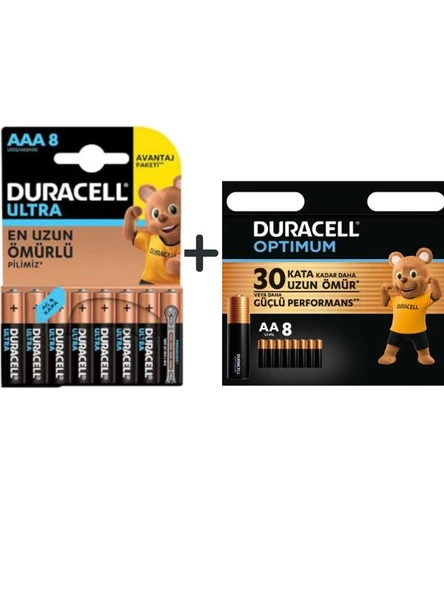 DURACELL 2LI PIL SET (5016903-MON 8LI KALEM PIL AAA)-(5015591-KALIN KALEM PIL 8LI AA)