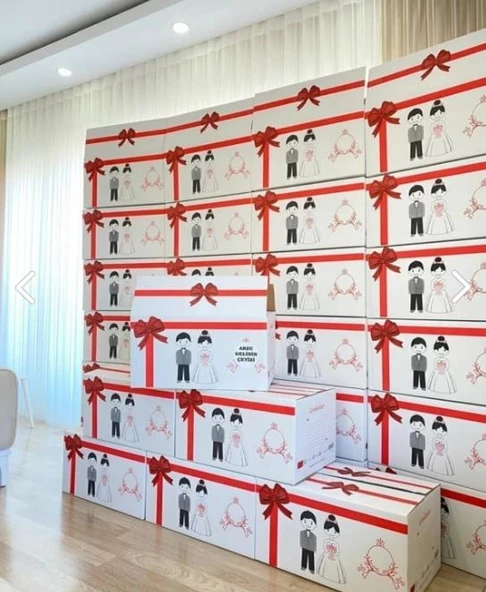 Kolix İsim Etiketli Çeyiz Kolisi Gelin Karton Koli Kutu Ambalaj 57x25x33 cm 25 Adet - Resim 4