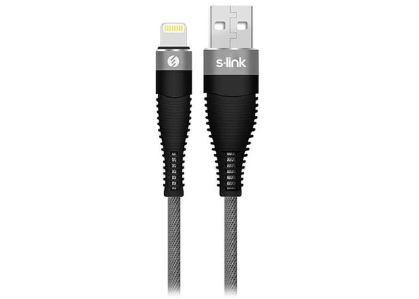 S-link Swapp SW-C685 1.2M 3A Lightning Gri Şarj Kablosu