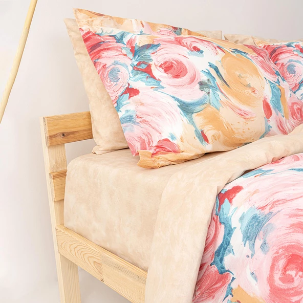 Soley | Rose | %100 Pamuk Çift Kişilik Nevresim Takımı - 3