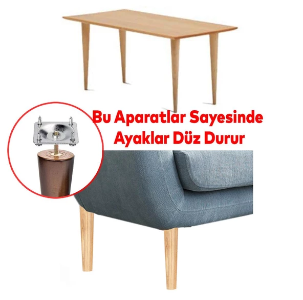 Mobilya Kanepe Baza Koltuk Çekyat 15 Cm Krom Metal Yükseltme Ayağı Ayakları M8 Aparatlı 12'li Set - 6