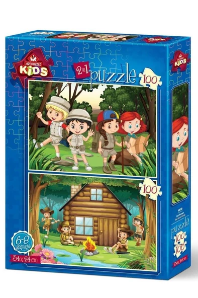 Art Puzzle İzci Kampı - 2X100 Parça 4519