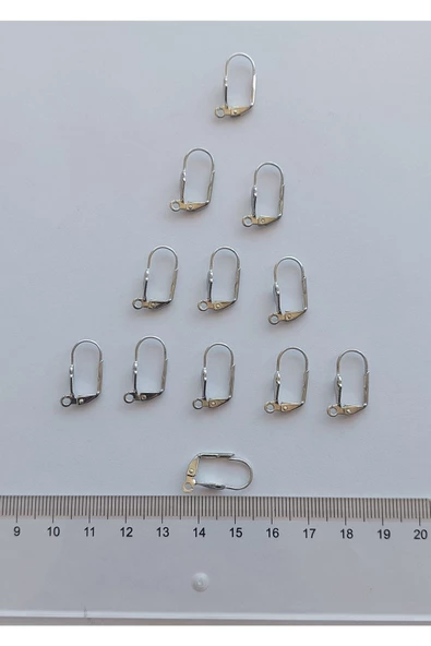 Tha Küpe Kancası 10 Çift Gümüş Renk Model3
