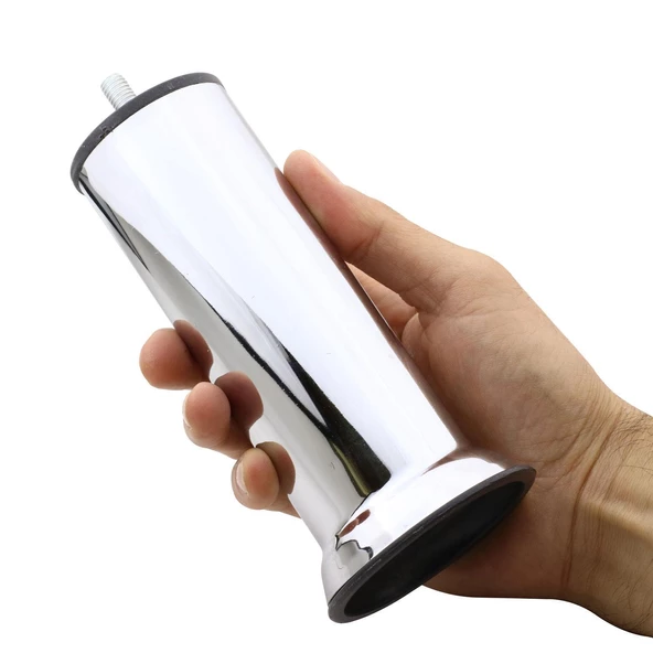 Mobilya Kanepe Baza Koltuk Çekyat 15 Cm Krom Metal Yükseltme Ayağı Ayakları M8 Aparatlı 12'li Set - 7