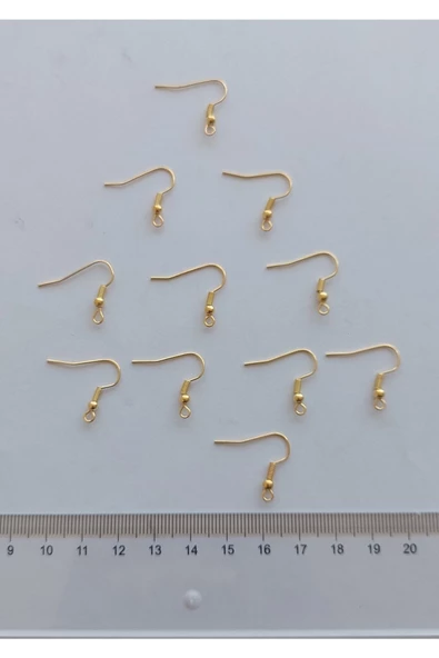 Tha Küpe Kancası 10 Çift Gold Renk Model 1